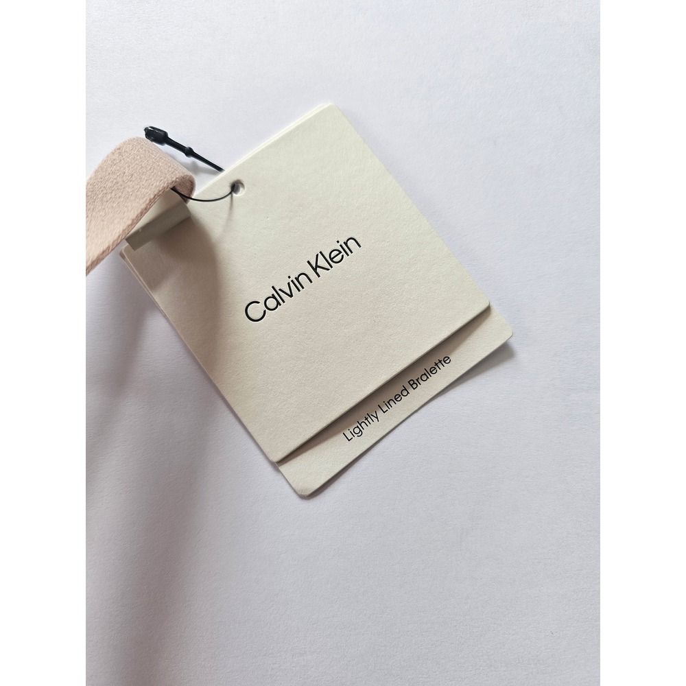 Calvin Klein Lightly Lined Bralette Women 36DDD Tan Logo Strap Underwire‎ Bra - Picture 4 of 6